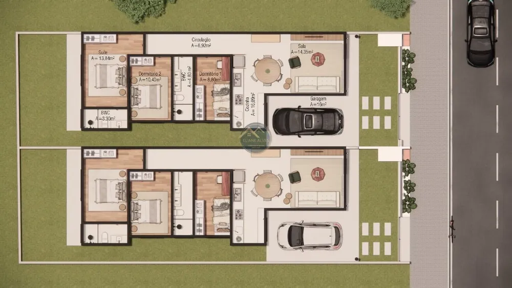 Casa, 3 quartos, 107 m² - Foto 1