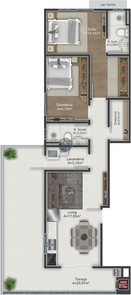 Apartamento à venda com 2 quartos, 72m² - Foto 1