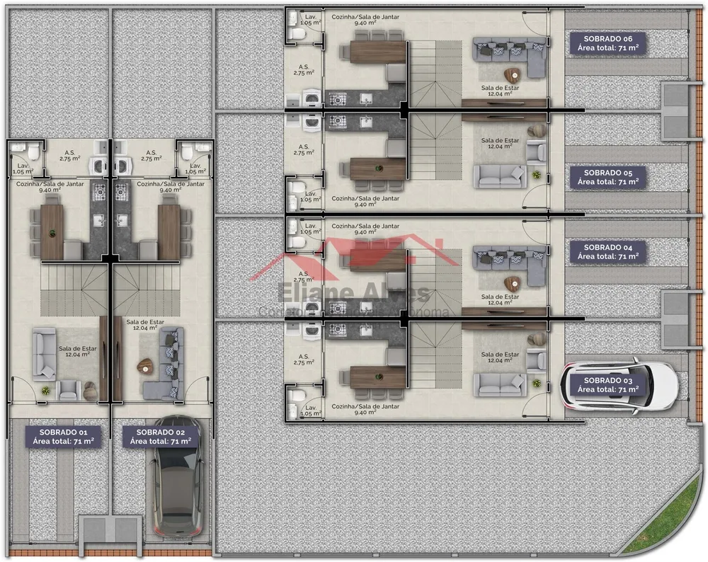 Sobrado, 2 quartos, 71 m² - Foto 12