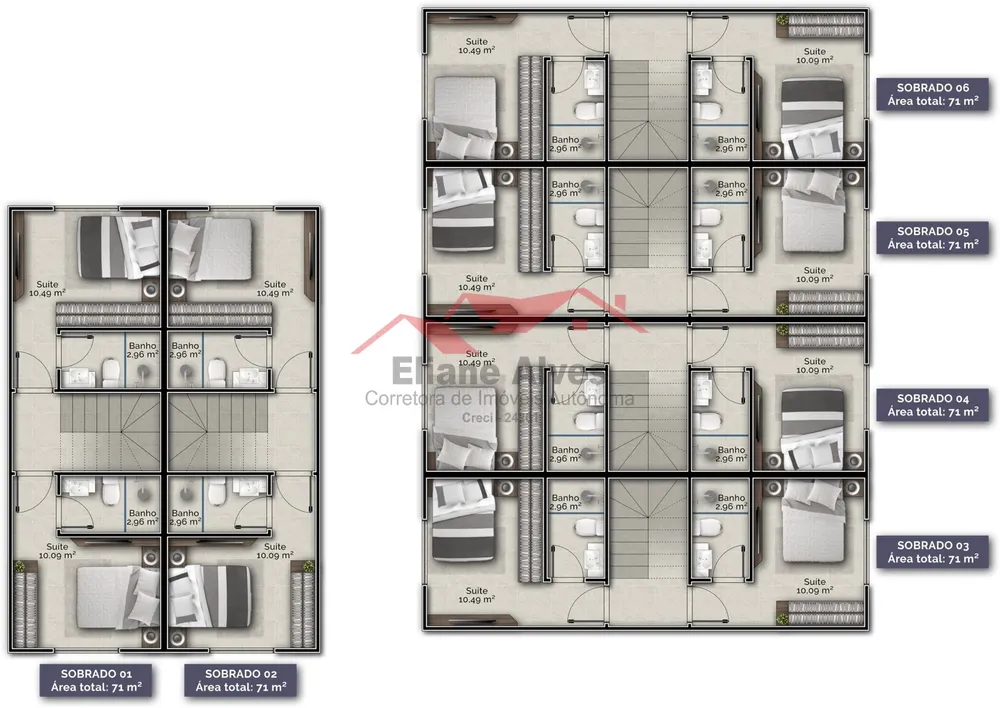 Sobrado, 2 quartos, 71 m² - Foto 13