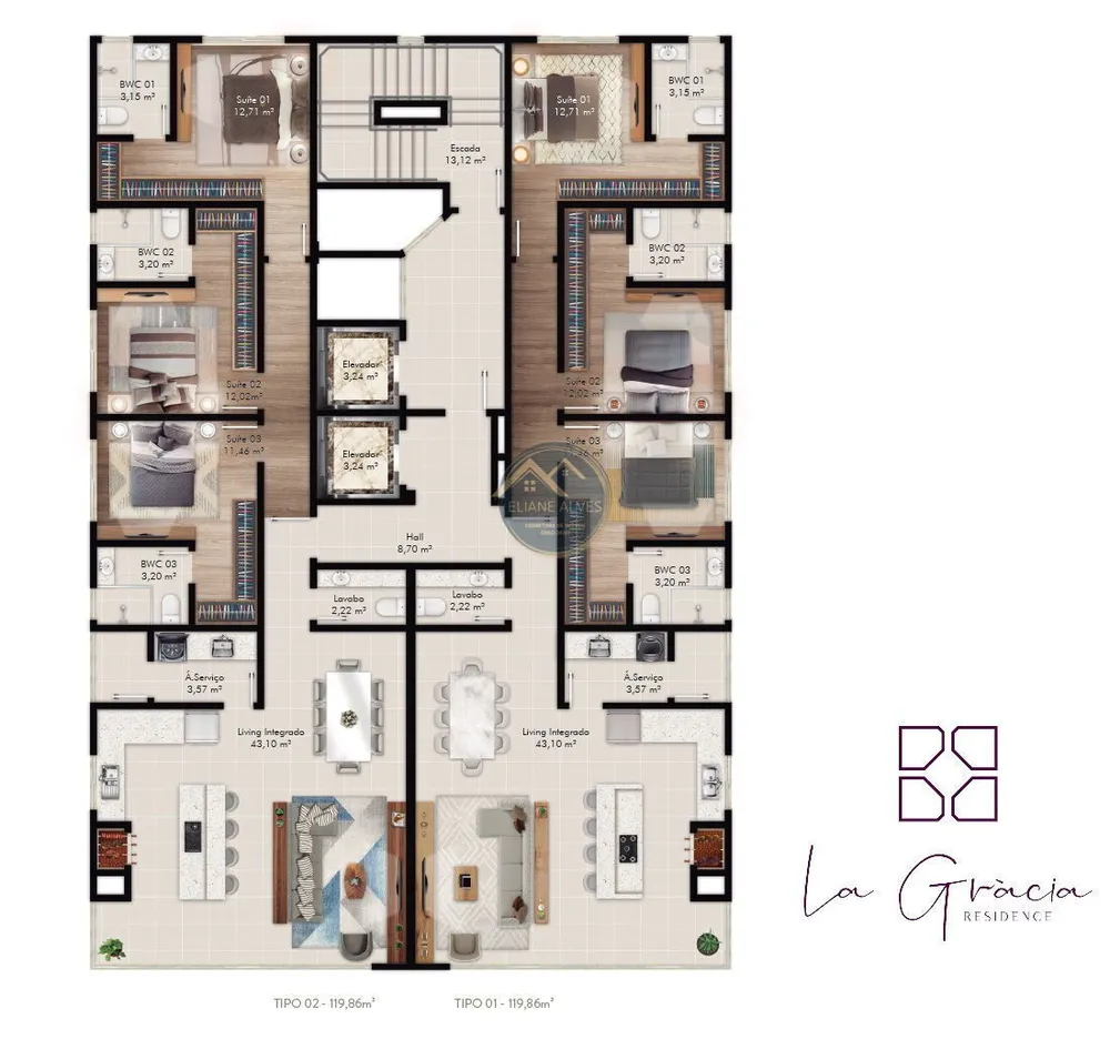 Apartamento, 3 quartos, 119 m² - Foto 2