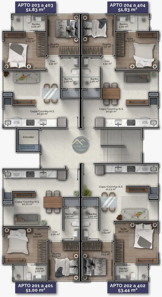 Apartamento, 2 quartos, 51 m² - Foto 2