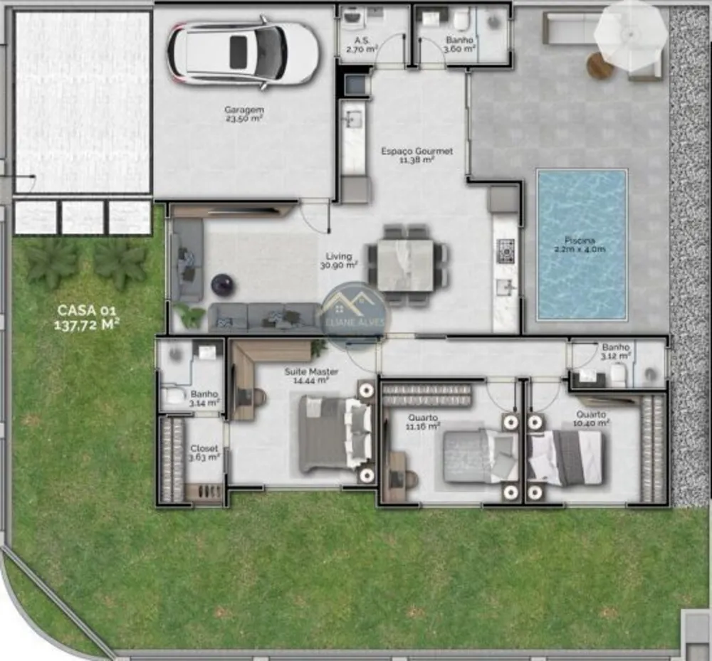 Casa, 3 quartos, 138 m² - Foto 1