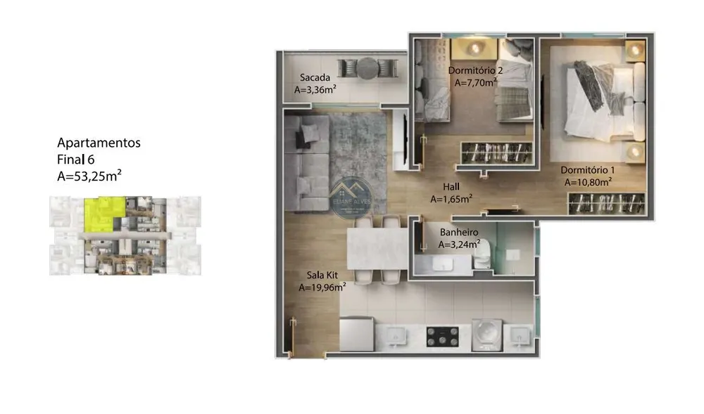 Apartamento, 2 quartos, 53 m² - Foto 10