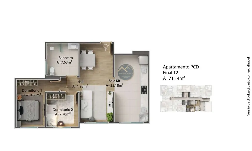 Apartamento, 2 quartos, 53 m² - Foto 12