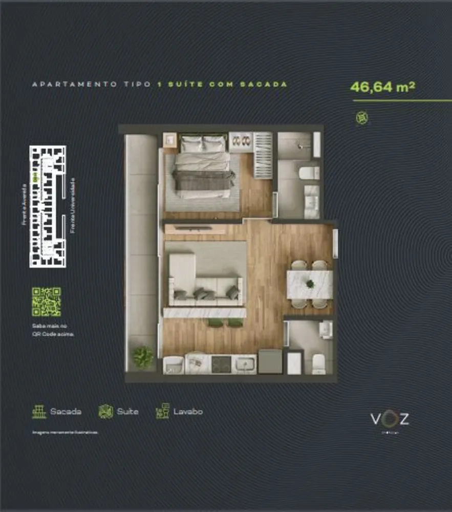 Apartamento, 1 quarto, 45 m² - Foto 1