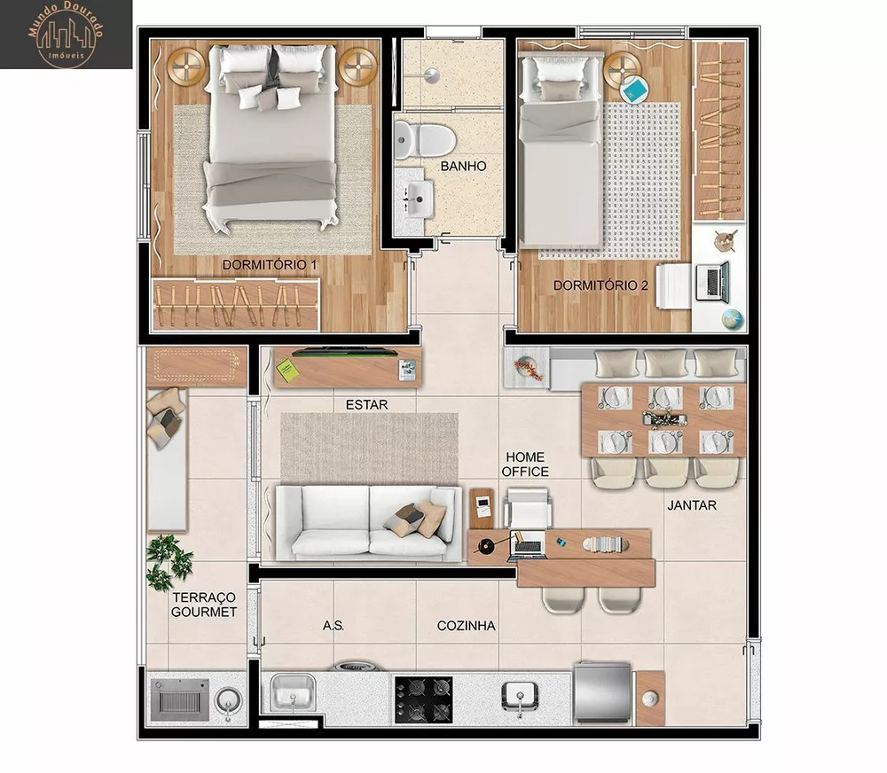 Apartamento, 2 quartos, 57 m² - Foto 1