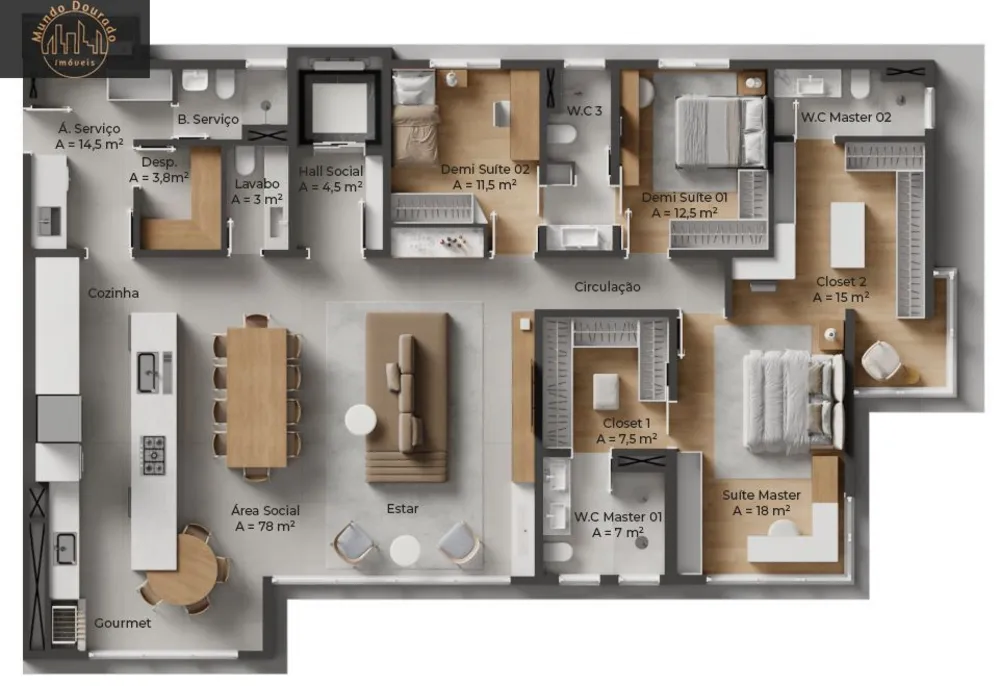 Apartamento, 4 quartos, 195 m² - Foto 7