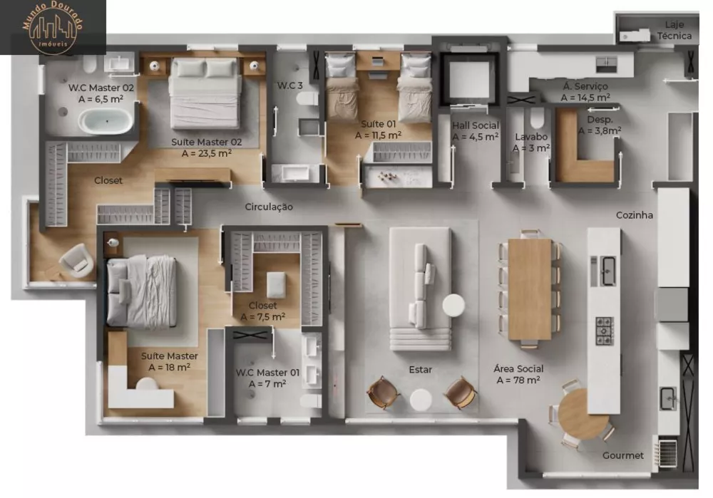 Apartamento, 4 quartos, 195 m² - Foto 2