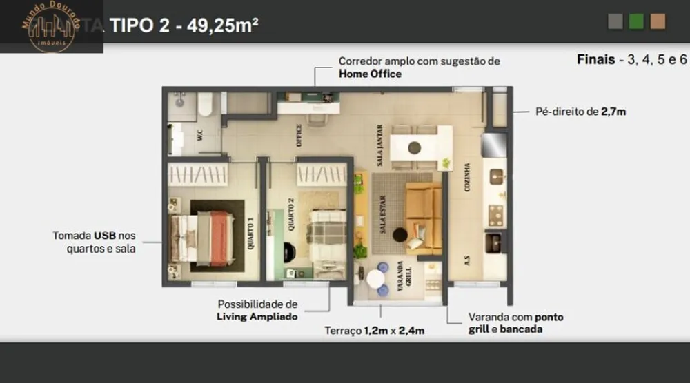 Apartamento, 2 quartos, 49 m² - Foto 16