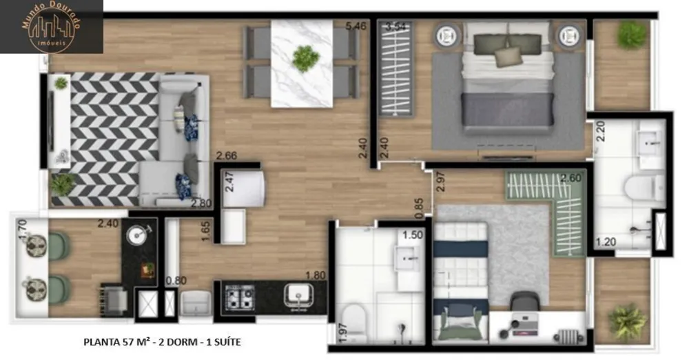 Apartamento, 2 quartos, 57 m² - Foto 8