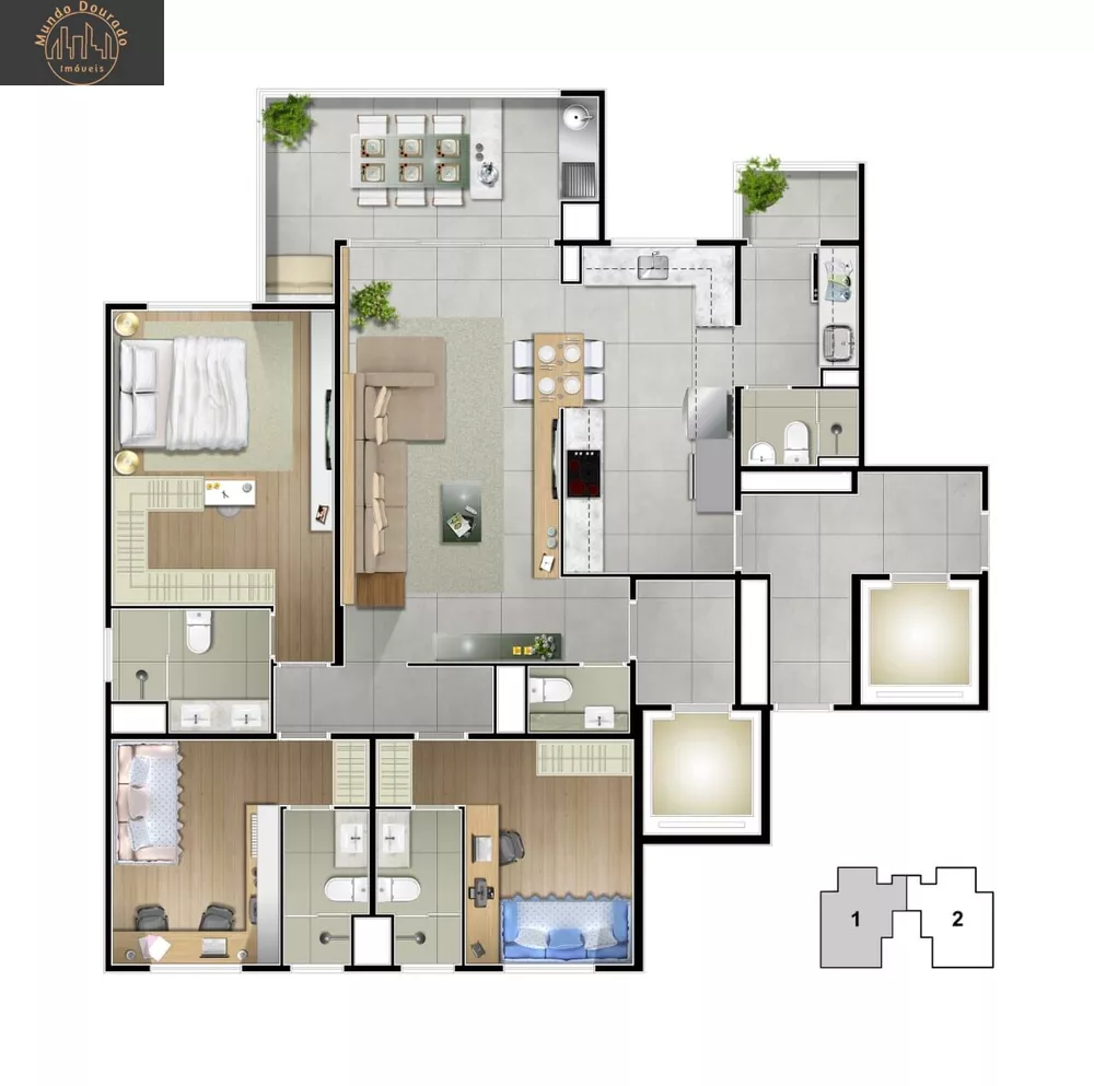Apartamento, 3 quartos, 127 m² - Foto 2