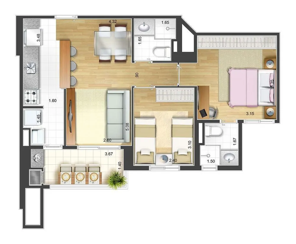 Apartamento, 2 quartos, 59 m² - Foto 13
