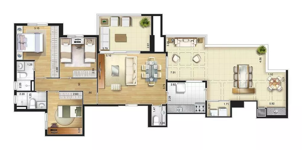 Apartamento, 2 quartos, 59 m² - Foto 1