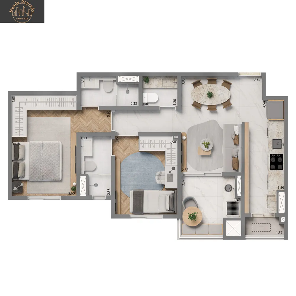 Apartamento, 2 quartos, 61 m² - Foto 3