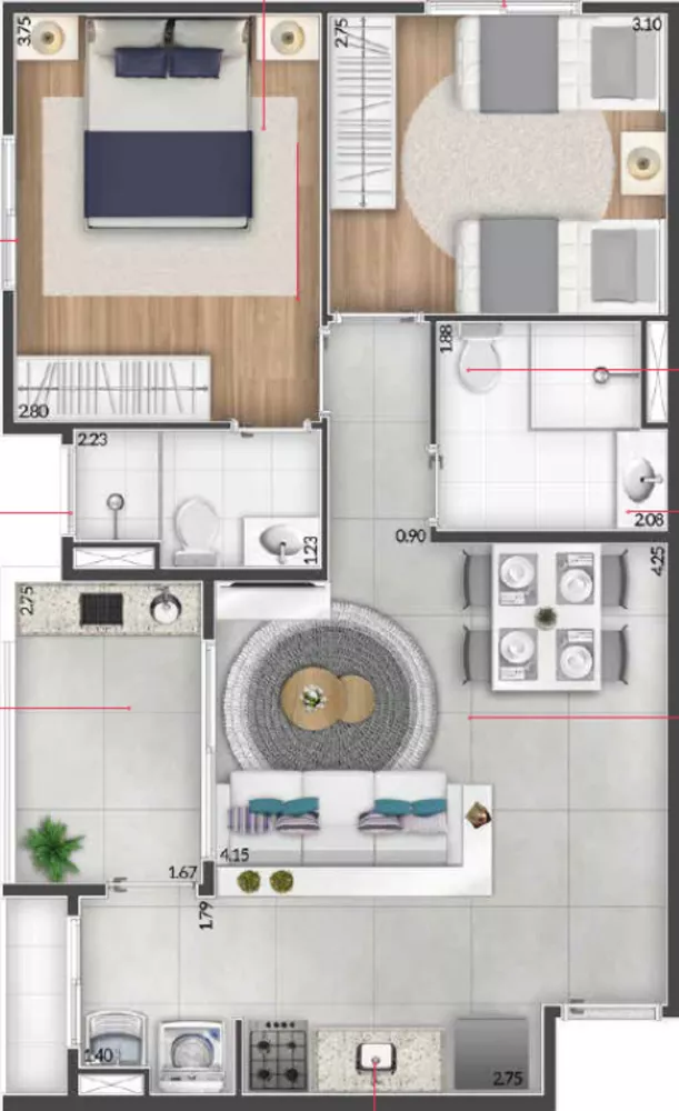 Apartamento, 2 quartos, 60 m² - Foto 4