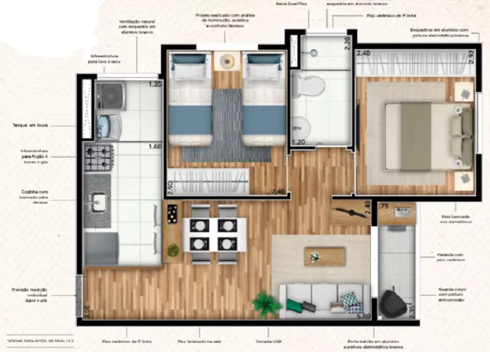 Apartamento, 2 quartos, 42 m² - Foto 4