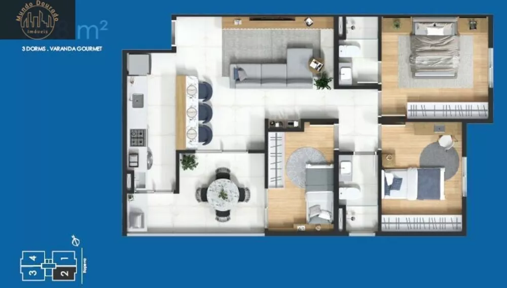 Apartamento, 3 quartos, 70 m² - Foto 1