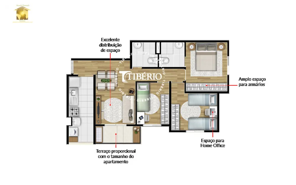 Apartamento, 3 quartos, 59 m² - Foto 14