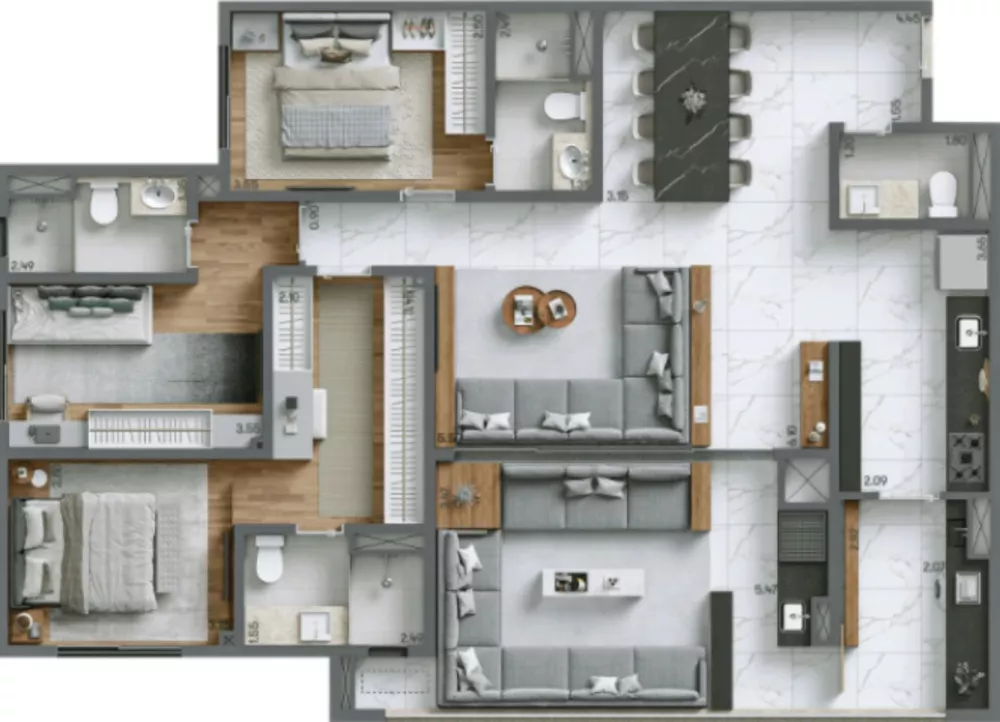 Apartamento, 3 quartos, 125 m² - Foto 1