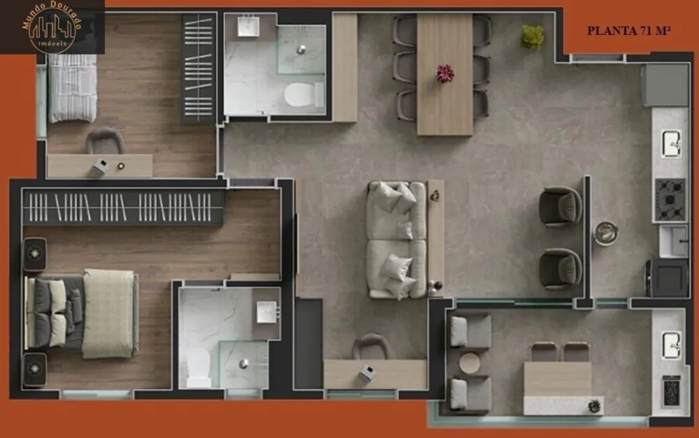 Apartamento, 2 quartos, 61 m² - Foto 2