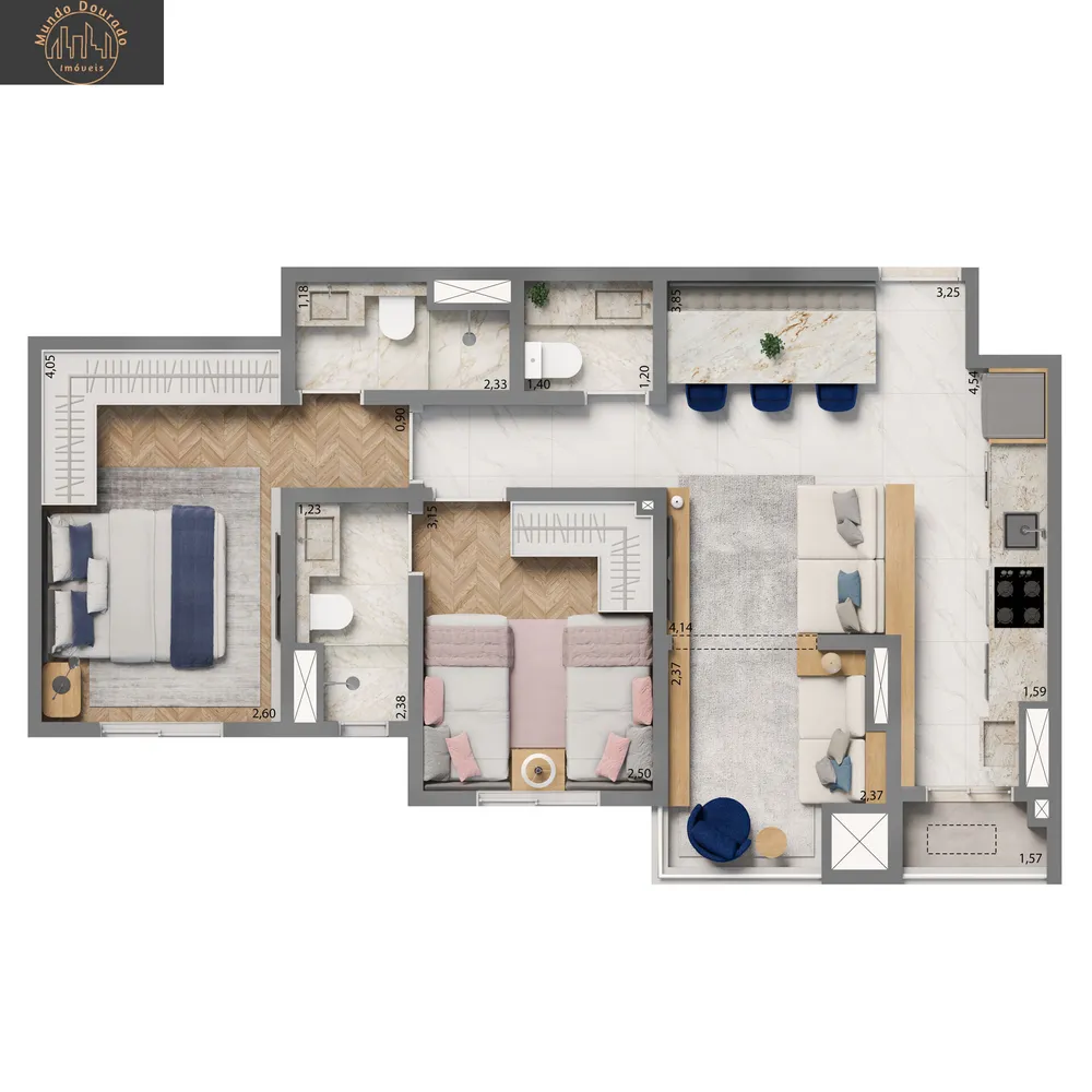 Apartamento, 2 quartos, 74 m² - Foto 3