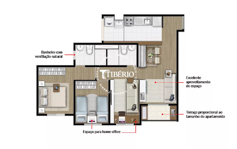 Apartamento, 3 quartos, 59 m² - Foto 4