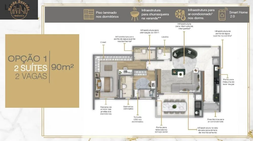 Apartamento, 2 quartos, 74 m² - Foto 3