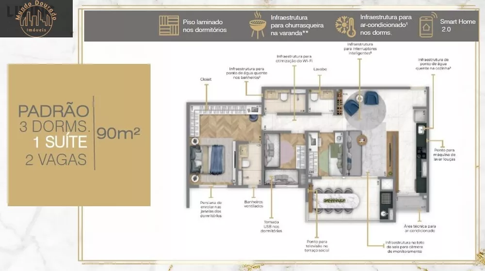Apartamento, 2 quartos, 74 m² - Foto 1