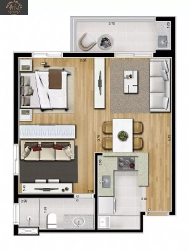 Apartamento, 1 quarto, 50 m² - Foto 2