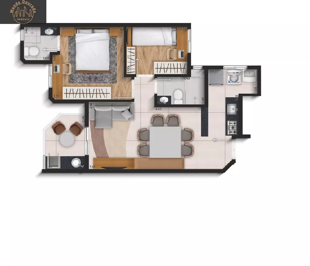Apartamento, 2 quartos, 50 m² - Foto 3