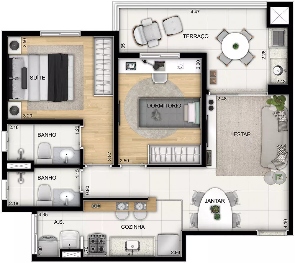 Apartamento, 3 quartos, 75 m² - Foto 3