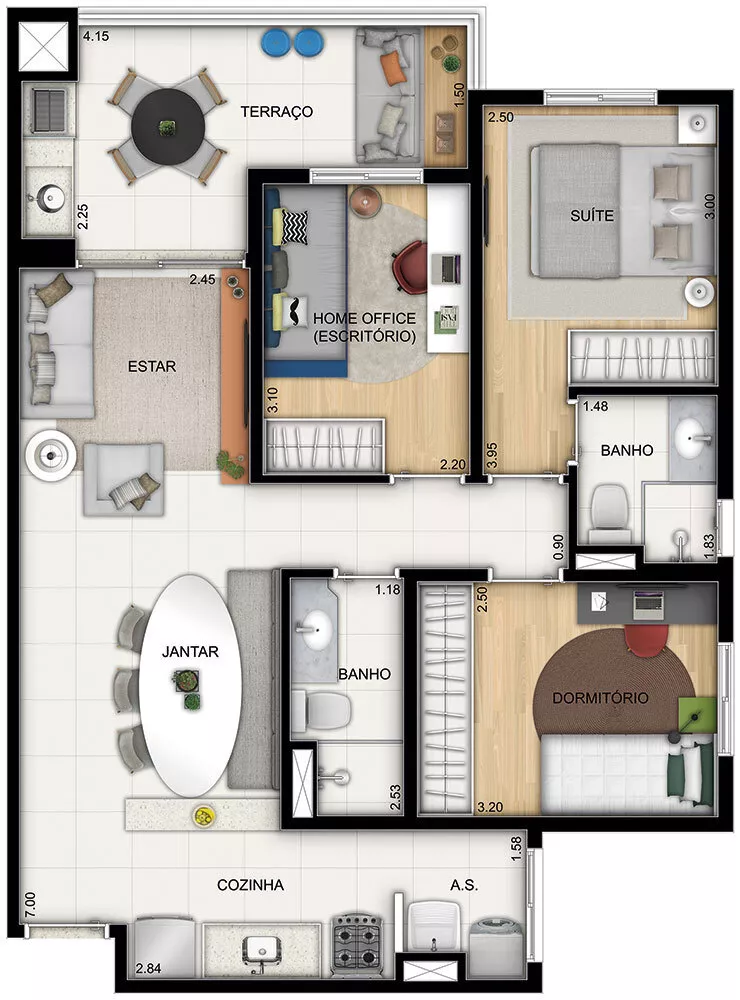 Apartamento, 3 quartos, 75 m² - Foto 4