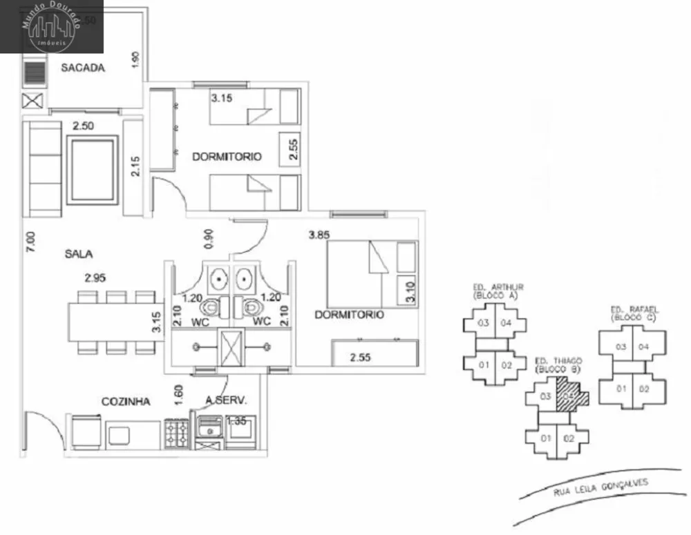 Apartamento, 2 quartos, 58 m² - Foto 1