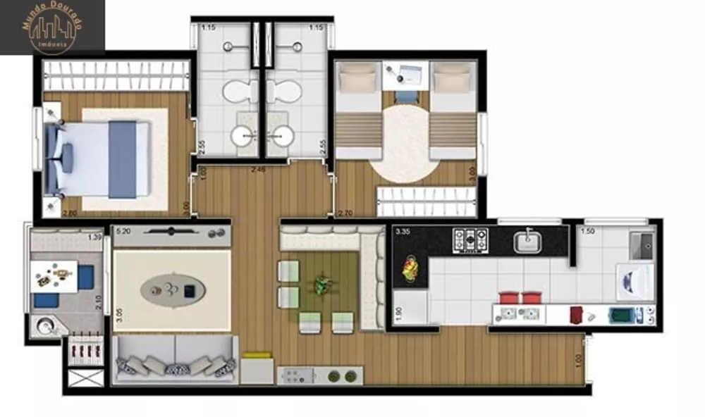 Apartamento, 2 quartos, 64 m² - Foto 1
