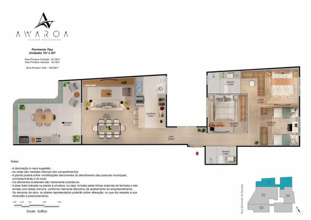 Cobertura, 3 quartos, 130 m² - Foto 1