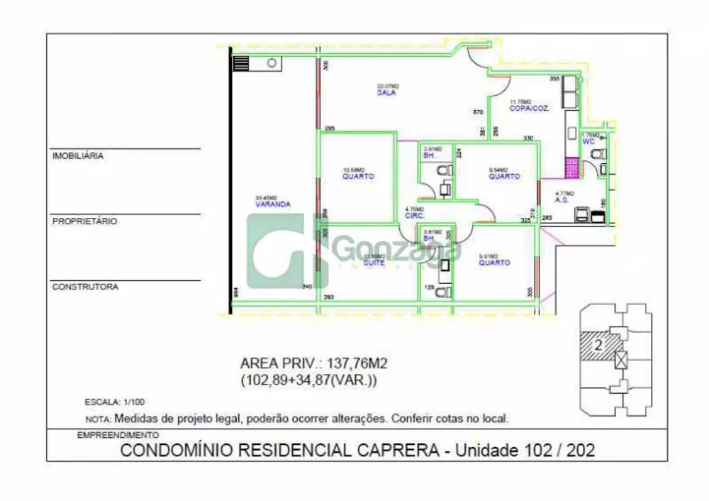 Apartamento à venda com 4 quartos, 137m² - Foto 3