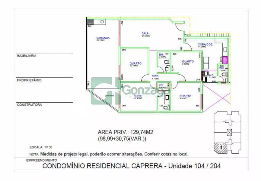 Apartamento à venda com 4 quartos, 137m² - Foto 1