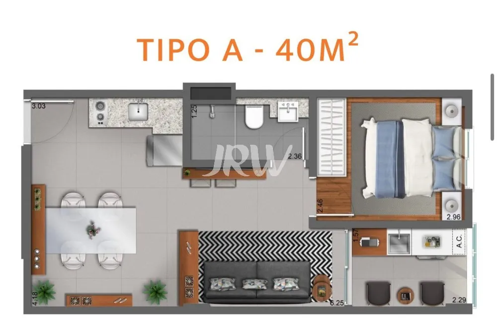 Apartamento, 1 quarto, 40 m² - Foto 2
