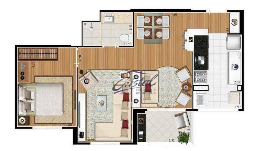 Apartamento à venda com 1 quarto, 51m² - Foto 8