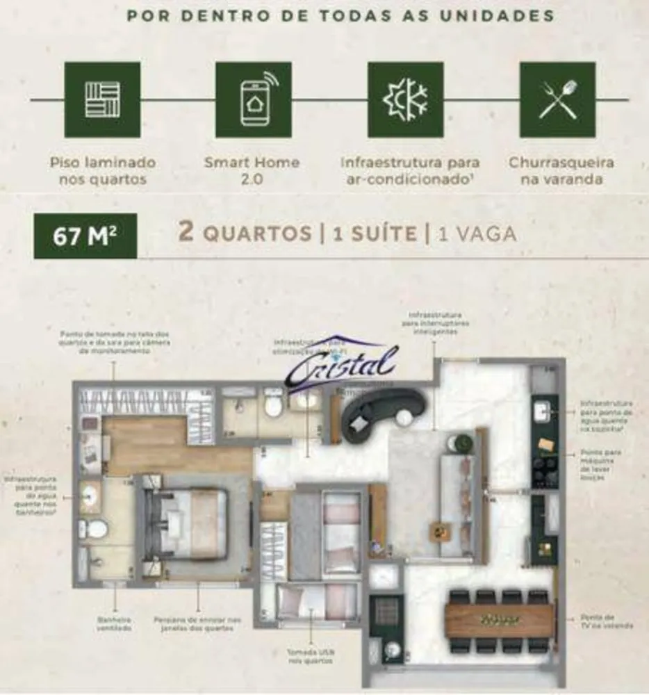 Apartamento, 2 quartos, 67 m² - Foto 2
