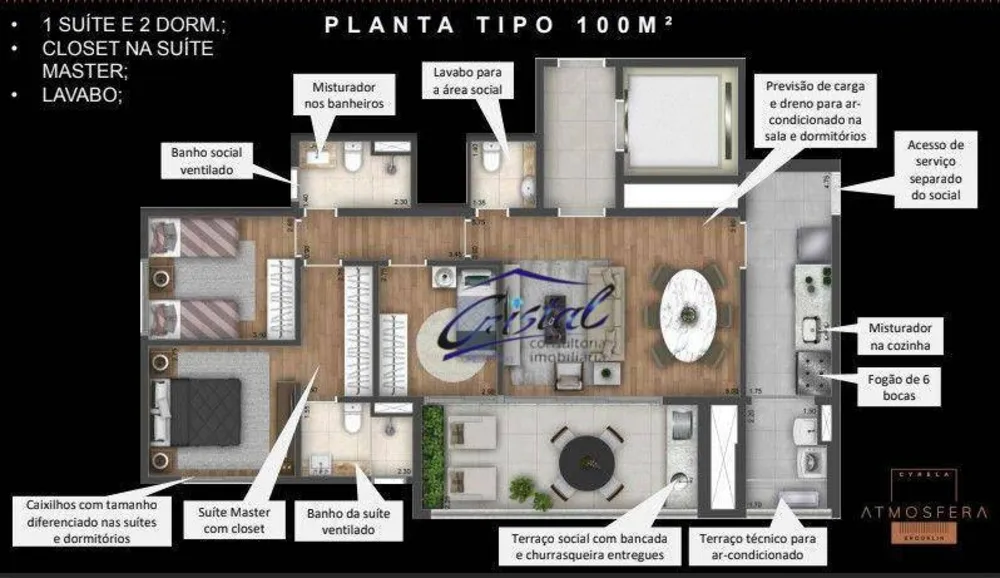 Apartamento, 2 quartos, 100 m² - Foto 6
