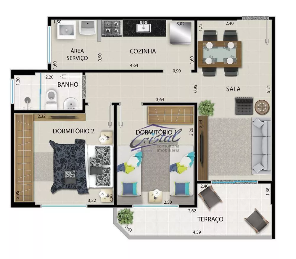 Apartamento, 2 quartos, 61 m² - Foto 1