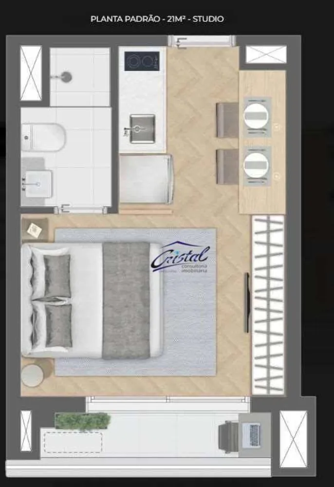 Kitnet-Studio, 21 m² - Foto 6