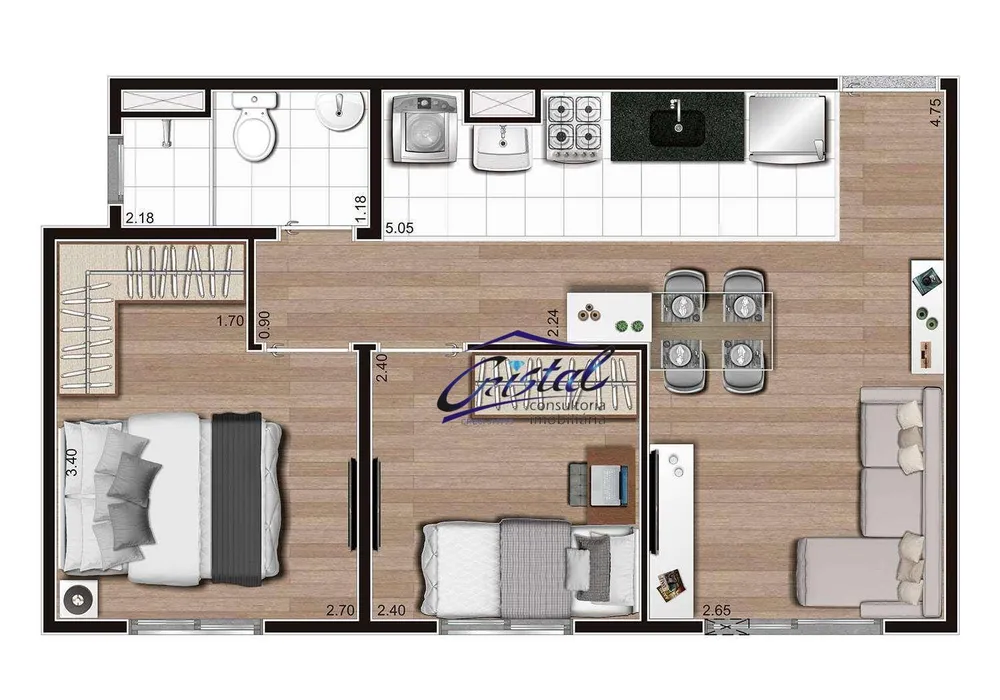 Apartamento, 2 quartos, 40 m² - Foto 7