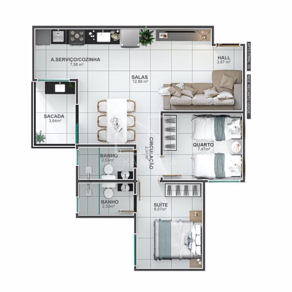 Apartamento, 2 quartos, 82 m² - Foto 3