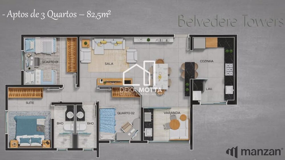 Apartamento à venda com 2 quartos, 70m² - Foto 3
