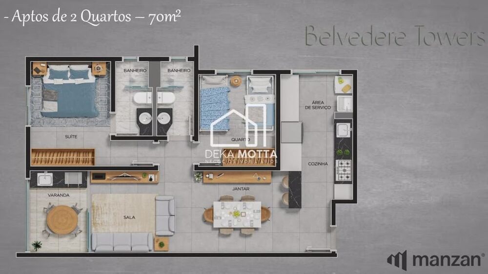 Apartamento à venda com 2 quartos, 70m² - Foto 2