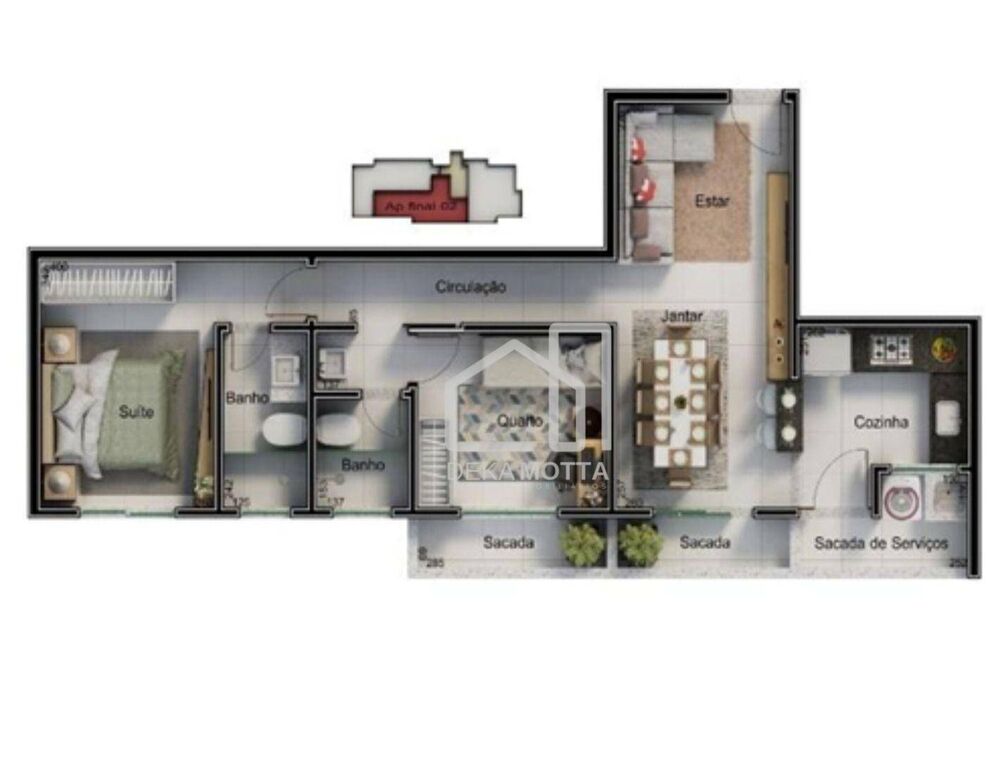 Apartamento, 2 quartos, 63 m² - Foto 1