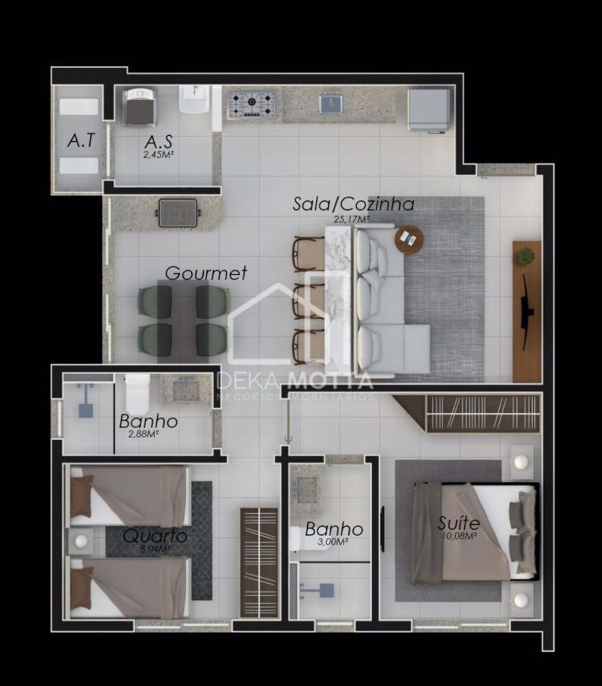 Apartamento, 2 quartos, 61 m² - Foto 3